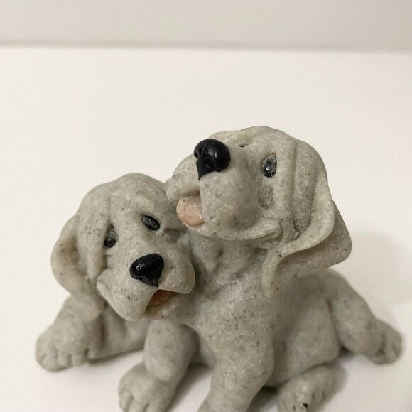 Vintage 2001 Quarry Critters Dog Figurine Pebbles And Patch Dogs - Picture 14 of 16